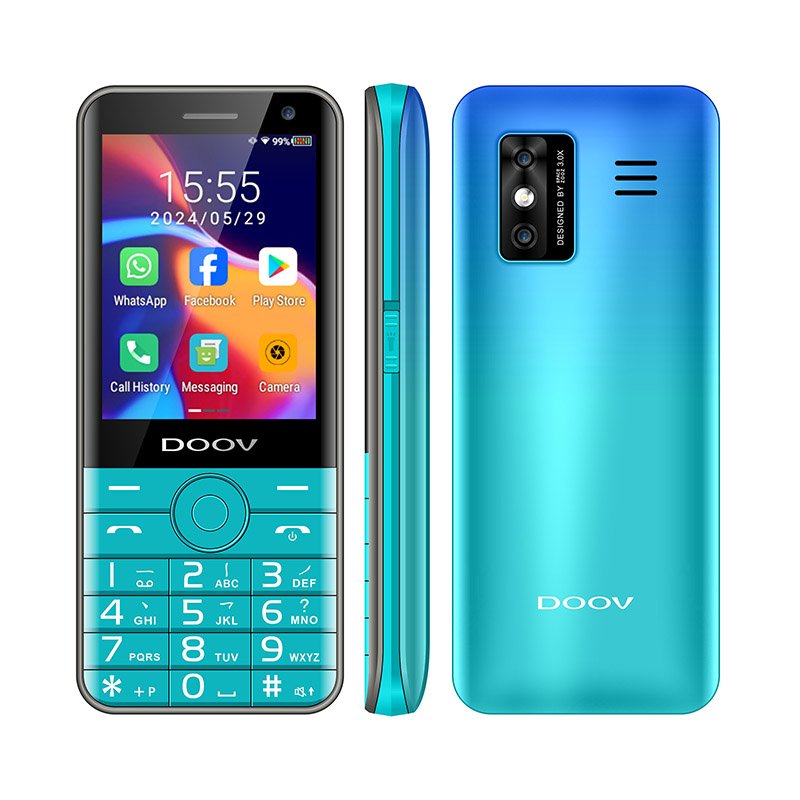 DOOV R17 2.8 Inch Touch Screen Android Keypad Phone 3G/4G Whats app Mobile with Wifi Support Metal Frame